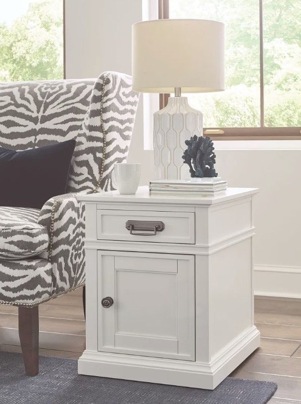 Hammary® Structures Pure White Chairside Chest-1