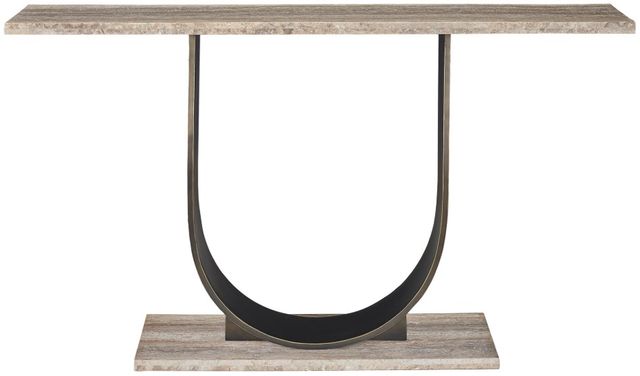 Universal Explore Home™ Equilibrium Gray Console Table with Oil Rubbed Bronze Base-2