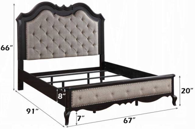 ACME Furniture Chelmsford Antique Black/Beige Queen Panel Bed-2