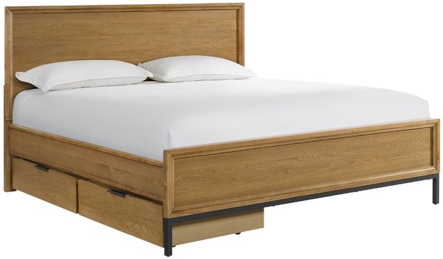 Intercon Newport Natural Oak King Panel Storage Bed-0