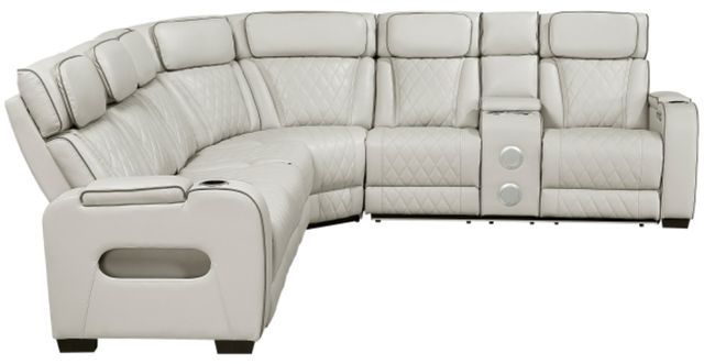 Homelegance® Fairway 3-Piece Taupe Power Reclining Sectional with Right Side Console-2