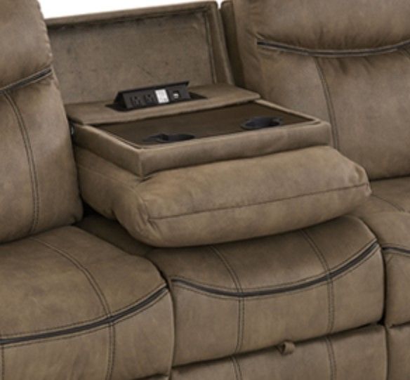 American Wholesale Furniture Knoxville Brown Manual Reclining Sofa-2