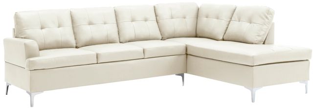 Homelegance® Barrington 2-Piece White Right-Arm Facing Sofa Sectional and Chaise-0