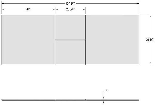 Amisco Customizable Lucarelli 108" Rectangular Extendable Table with 1" White Oak Veneer Top and 1 Leaf-2