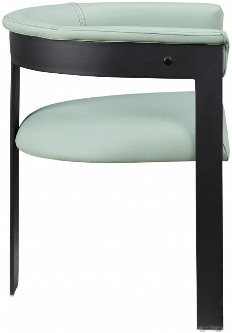 Meridian Furniture Romeo Mint/Matte Black Vegan Leather Dining Chair-2