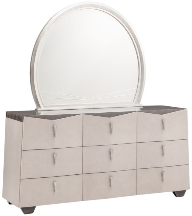 Michael Amini® Fantosini Silver Leaf Dresser with Mirror-0