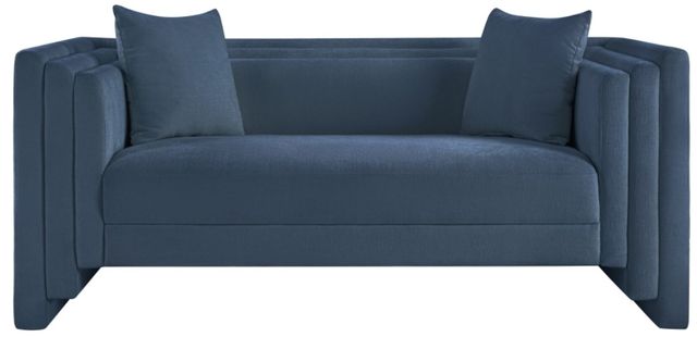 Meridian Furniture Everett Light Blue Chenille Fabric Loveseat-1