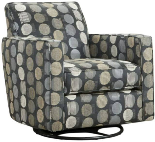 Fusion Furniture Handwoven Linen Magnitude Steel Black/Gray Accent Swivel Glider