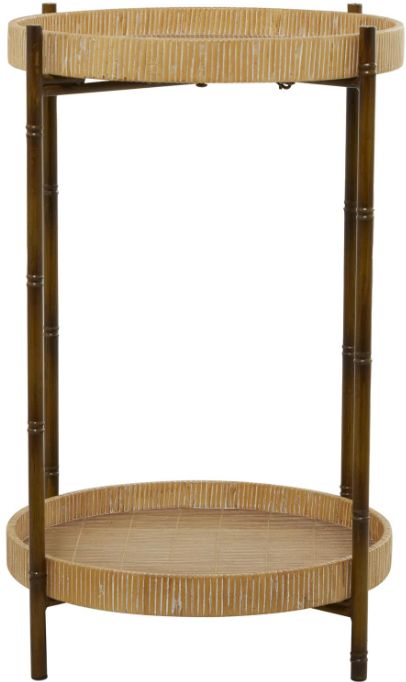 Deco Marche Brown 2-Shelves End Table-2