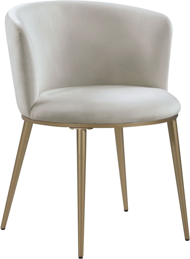 Meridian Furniture Skylar Cream/Gold Velvet Dining Chair-0