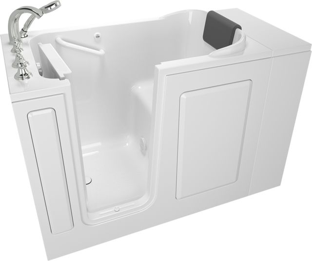 American Standard® Gelcoat Premium Series White 28" x 48"Walk-in Tub with Soaker System and Left-Hand Drain-0