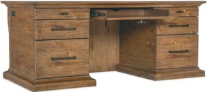 Big Sky Leather Top Executive Desk