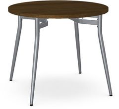 Amisco Customizable Alys 31" Round Table with 36" Walnut Veneer Top