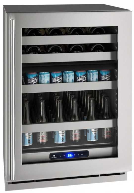 U-Line® Stainless Steel 24" Dual Zone Beverage Center-0