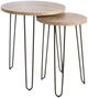 Hammary® Oblique Natural Round Nesting End Table with Black Base-0