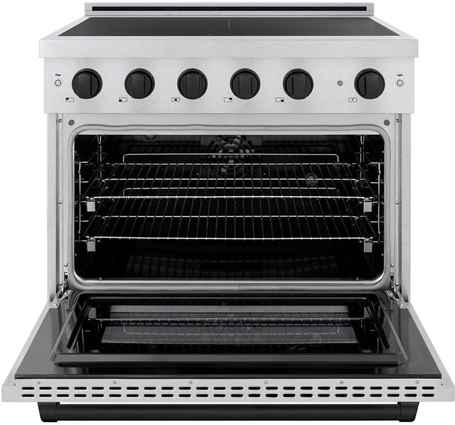 ZLINE Autograph Edition Paramount 36" Satin Stainless Steel Pro Style Induction Range with Matte Black Accents-1