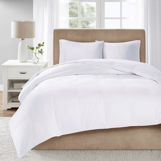 Olliix True North by Sleep Philosophy White King Level 3 Cotton Sateen White Down Comforter-0