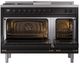 Ilve® Nostalgie II Noblesse 48'' Glossy Black Pro Style Dual Fuel Range with Burnished Trim-2