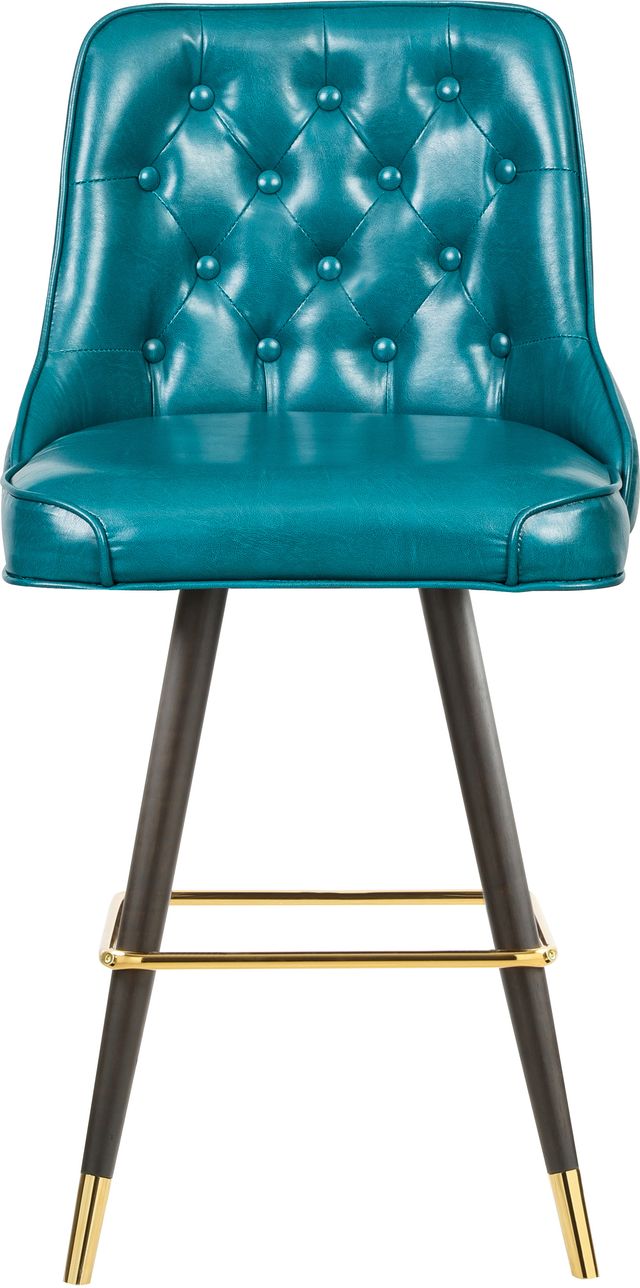 Meridian Furniture Portnoy Teal/Black Faux Leather Counter Stool-1