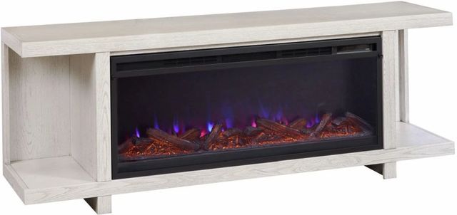 aspenhome® Latitude Brushed White 67" Open Fireplace Console-0