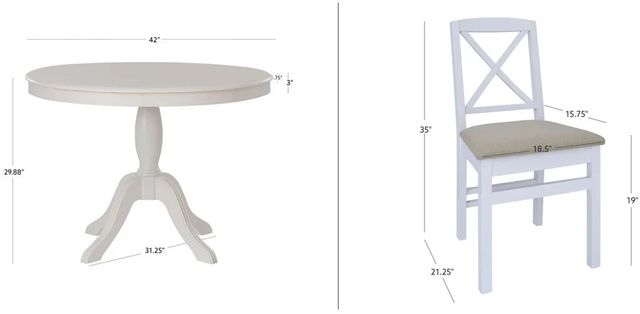 Linon Norah 5-Piece White Dining Set-1