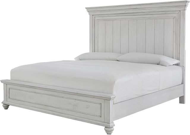 Benchcraft® Kanwyn 3-Piece Whitewash King Panel Bed Set-1