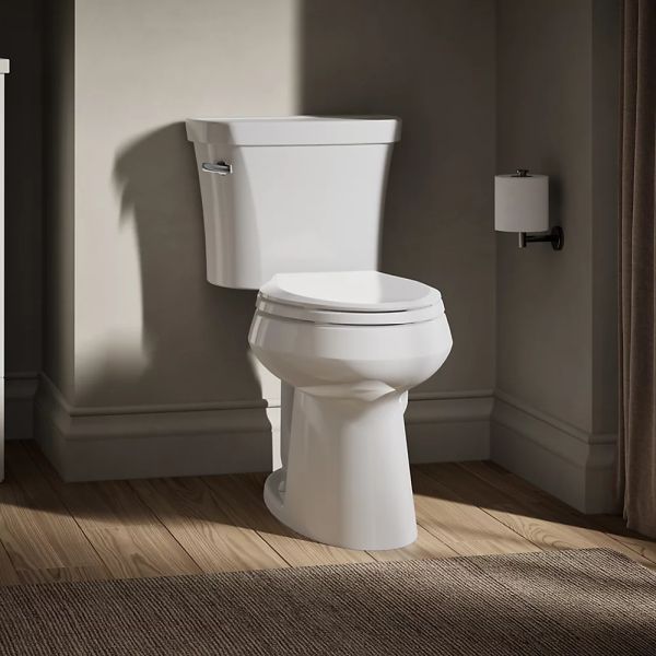 KOHLER® Highline® White 2-Piece Chair-Height Elongated Toilet, 1.28 Gpf with Insuliner® Tank Liner-2