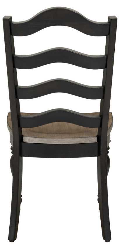 Liberty Furniture Magnolia Manor Antique Black/Weathered Bark Ladder Back Dining Side Chair-4