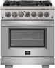 FORNO® Capriasca 30" Stainless Steel Pro Style Dual Fuel Range-0
