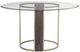 Bassett Mirror Stefan Glass Top Dining Table with Champagne Chalk Gray Base-1