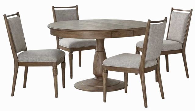 Liberty Furniture Hickory Grove 5-Piece Elliston Oatmeal/Heirloom Brown Optional Pedestal Table Set-0