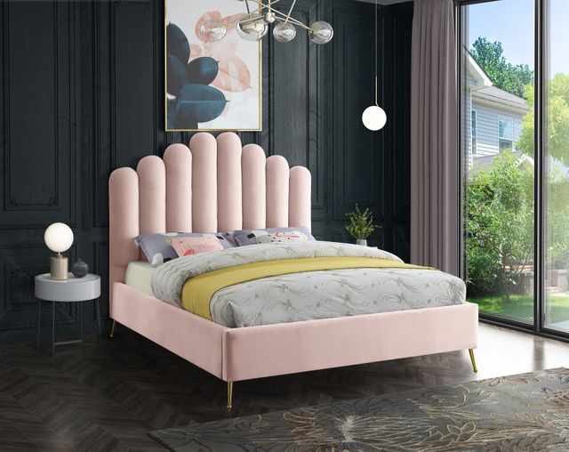 Meridian Furniture Lily Pink Queen Bed-3