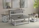 International Furniture Direct Stone Weathered Gray Cocktail Table with Ivory Antiqued Base-1
