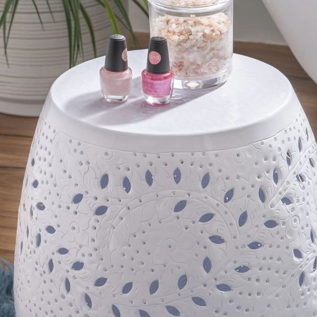 Powell® Salma White Side Table-4