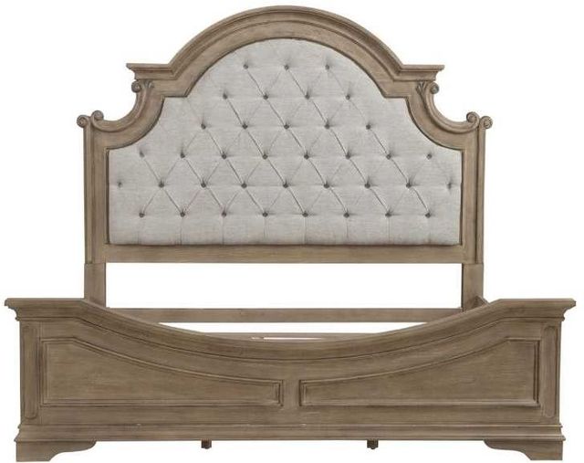 Liberty Furniture Magnolia Manor Taupe/Weathered Bisque California King Upholstered Panel Bed-2