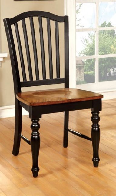 Furniture of America® Mayville 9-Piece Antique Oak Dining Table Set with Black Legs-2