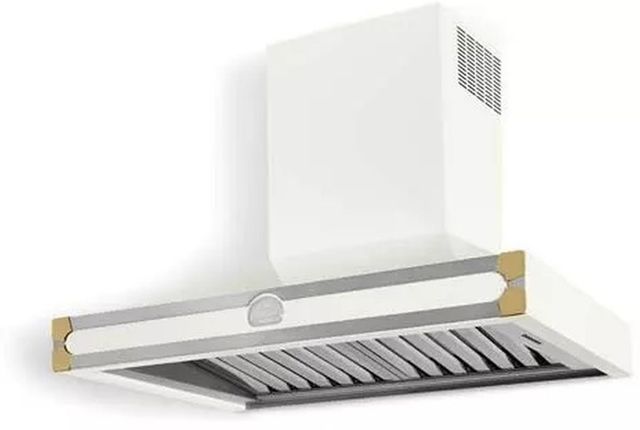 La Cornue CornuFé 90 AlberTine 36" Pure White Wall Mounted Chimney Hood-1