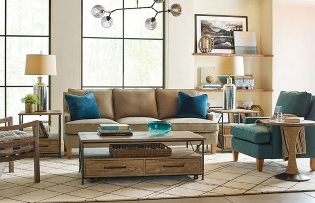 Kincaid® Modern Forge Sandy Brown Coffee Table with Black Frame-2