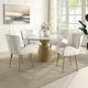 ACME Furniture Kala White Round Dining Table with Oak Base-4