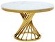 Mazin Furniture Venus White Round Dining Table with Gold Base-0