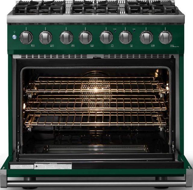 Viking® 5 Series 36" Ivy Pro Style Dual Fuel (NG) Range with Polished Chrome Trim-1