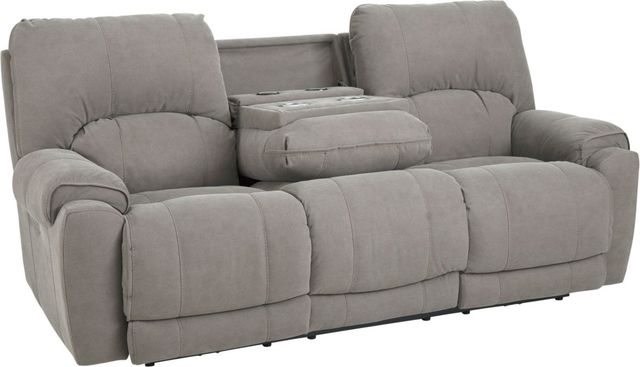 HomeStretch Showtime Tan Power Reclining Sofa with Headrest and Lumbar-1