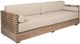 Armen Living Vivid Brown/Taupe Wooden Outdoor Sofa with Cushions-0