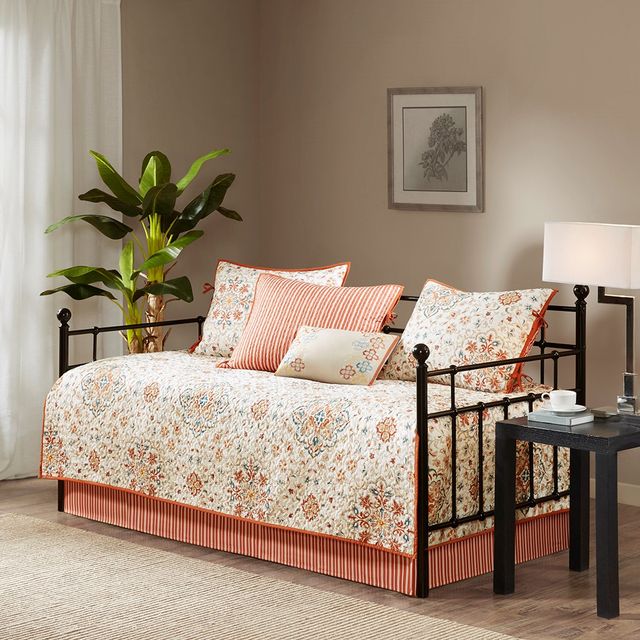 Olliix by Madison Park 6 Piece Ivory Tissa Reversible Daybed Cover Set-1