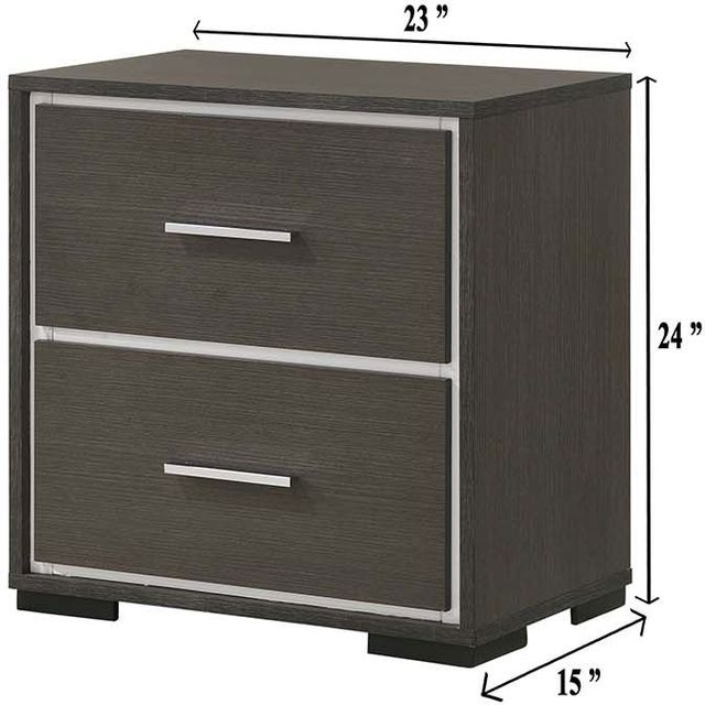 Crown Mark Sharpe Gray Nightstand-2