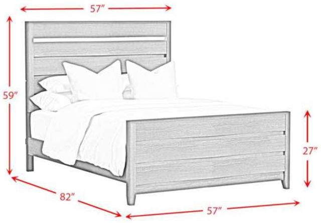 Elements International Tobias White Full Panel Bed with LED-2