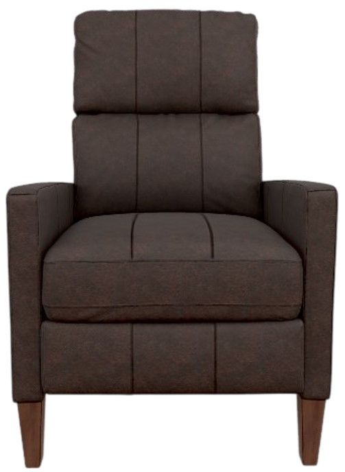 Best® Home Furnishings Customizable Janae Leather Manual High Leg Recliner with Dark Walnut Legs-1