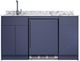 Summit® TurnKey Caldera 63" Midnight Navy Kitchenette with 5 Cu. Ft. Built-In Under the Counter Refrigerator, Induction Cooktop, and Stainless Steel Sink with Faucet-0