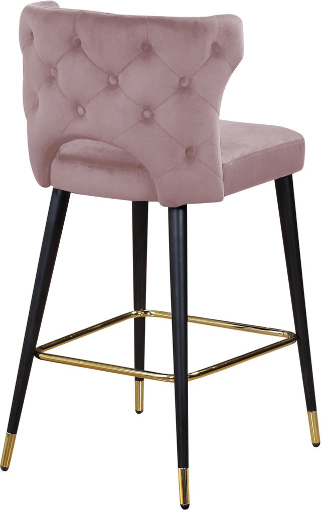 Meridian Furniture Kelly Pink Velvet Counter Stool-1