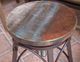 International Furniture Direct Antique Brown/Rust Adjustable Swivel Stool-2